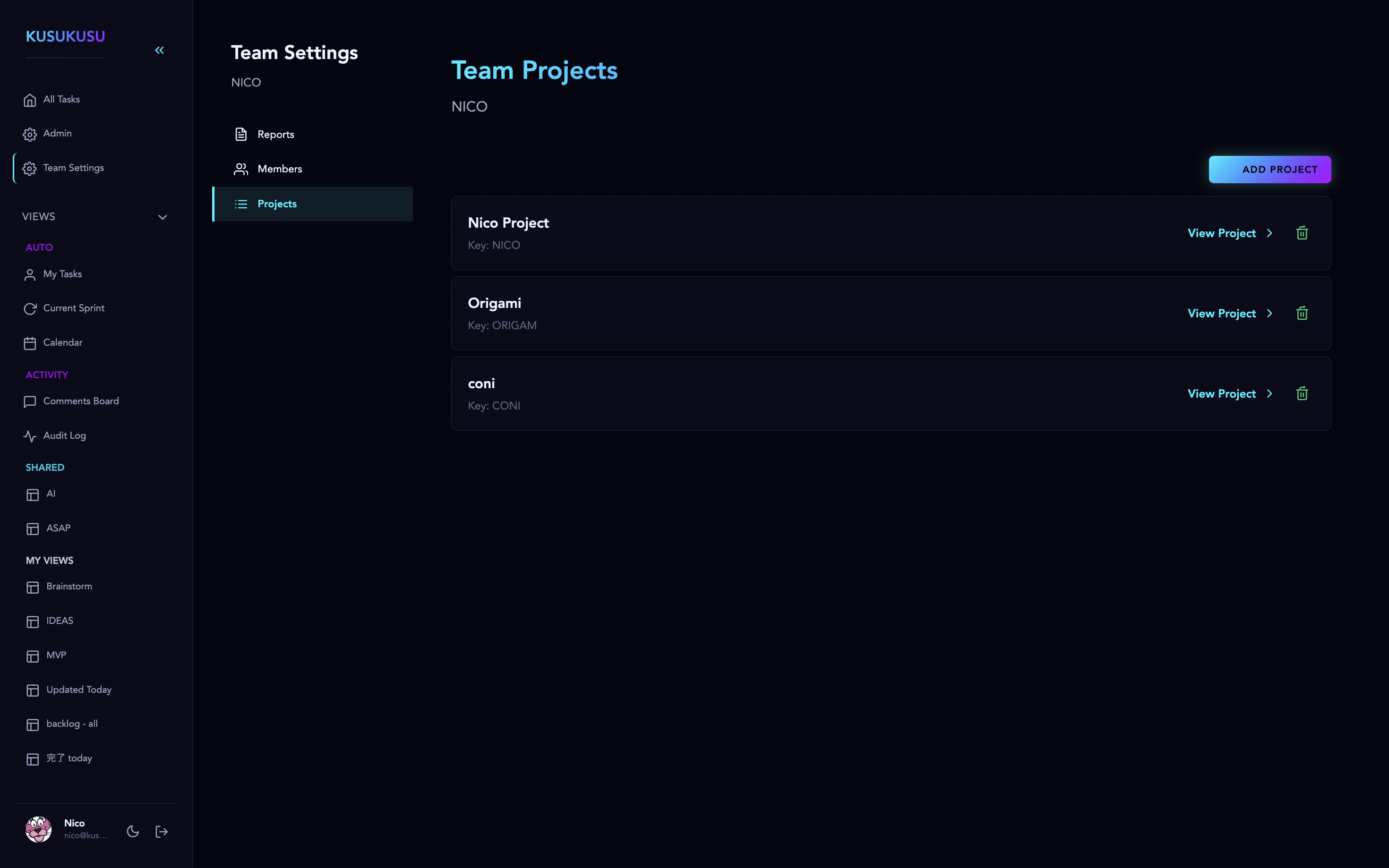 Multiple Project Per Teams